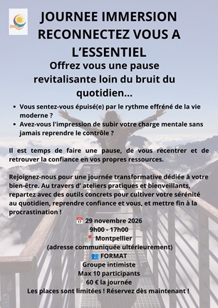  journée d'immersion pour se reconnecter à soi Nov 2026